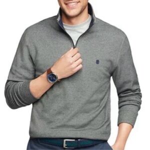 IZOD Gray 1/4 Zip Pullover Knit Sweater